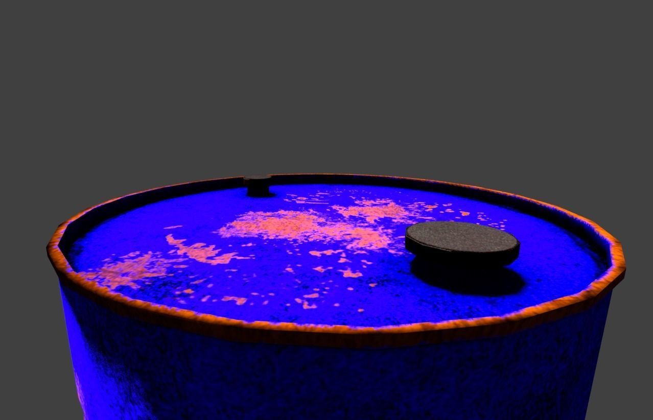 oil barrel 200l Low-poly 3D model_4