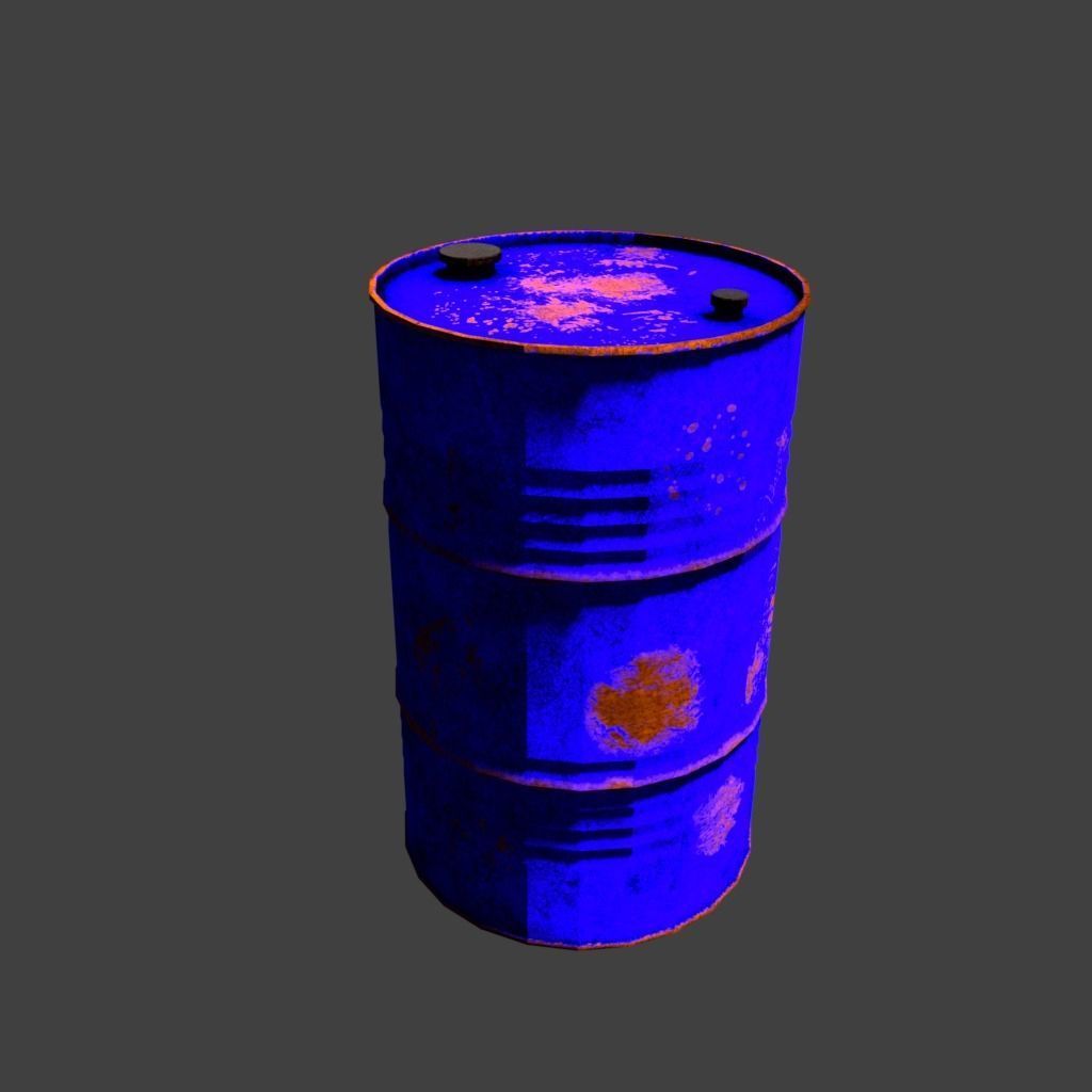 oil barrel 200l Low-poly 3D model_3