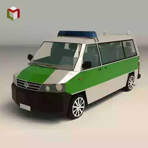 Low Poly Police Van 02