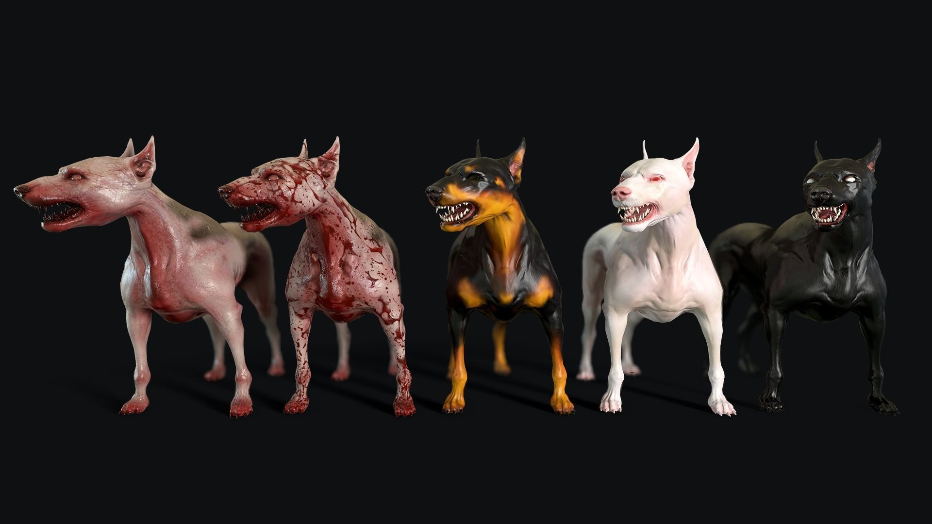 Combat Dog Low-poly 3D model_4