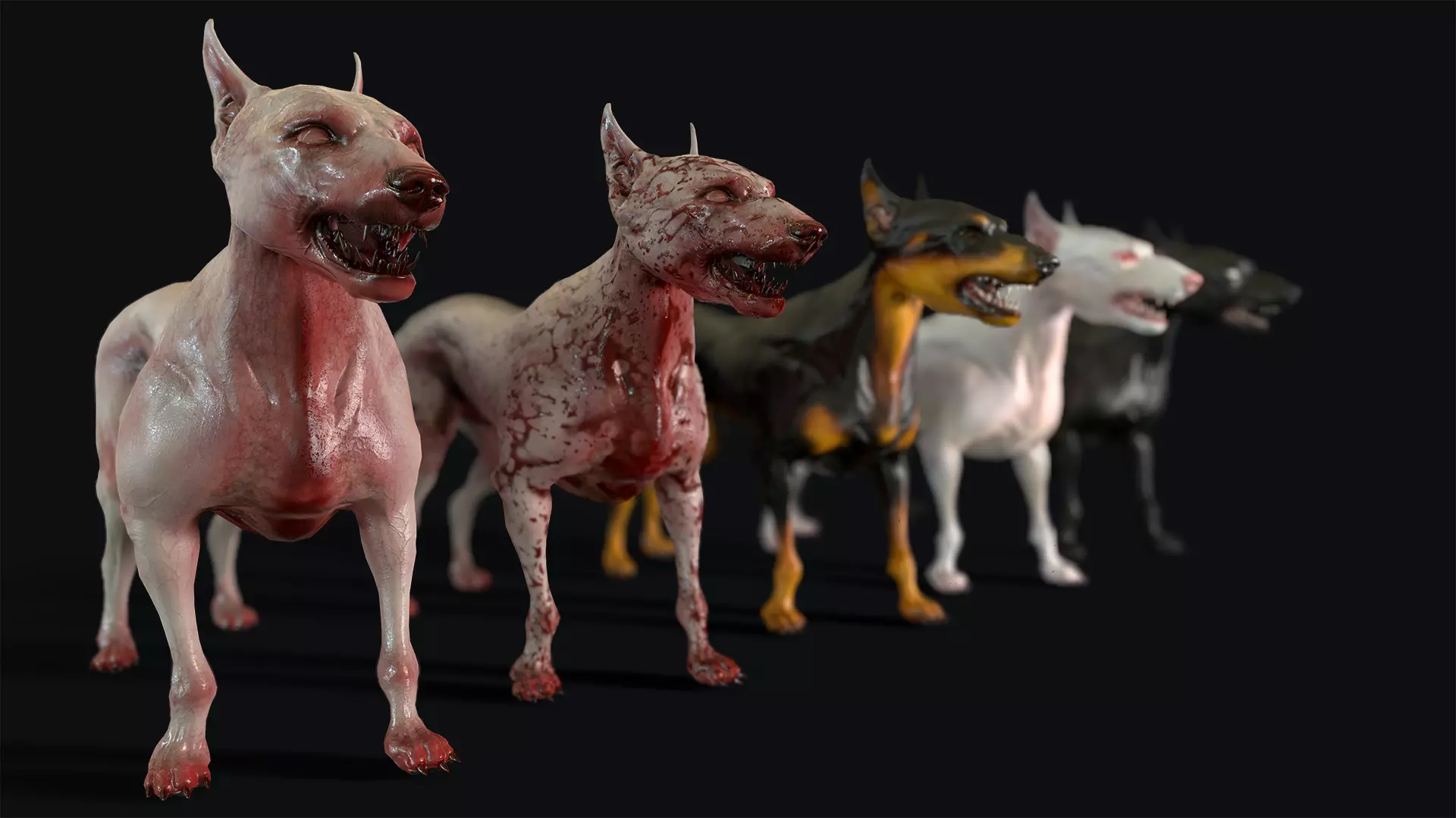 Combat Dog Low-poly 3D model_0