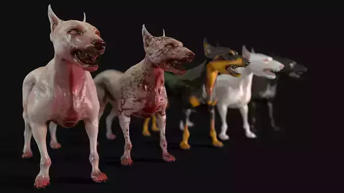 Combat Dog Low-poly 3D model