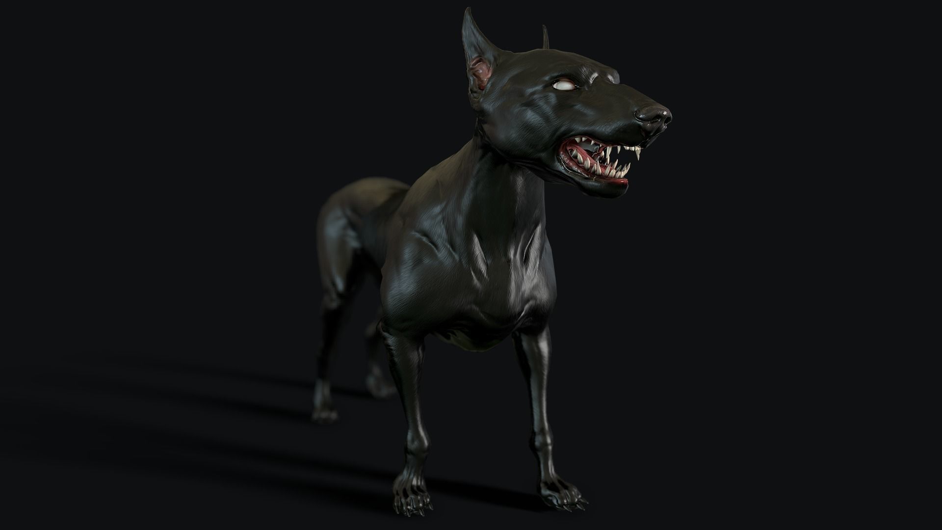 Combat Dog Low-poly 3D model_6
