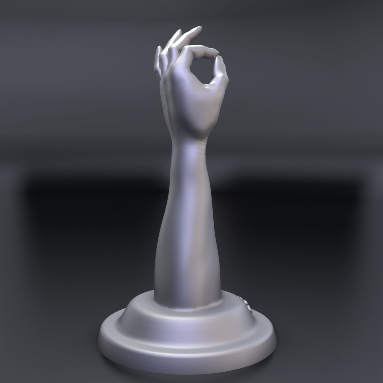 hand with OK gesture 3D print model_3