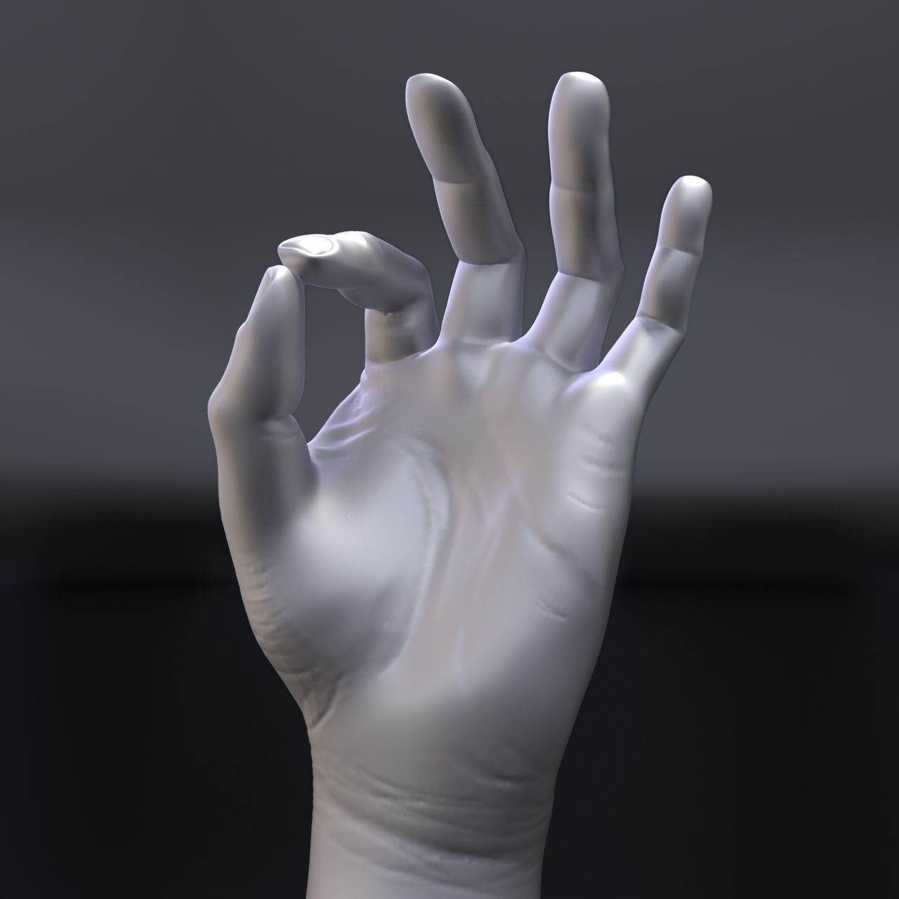 hand with OK gesture 3D print model_5