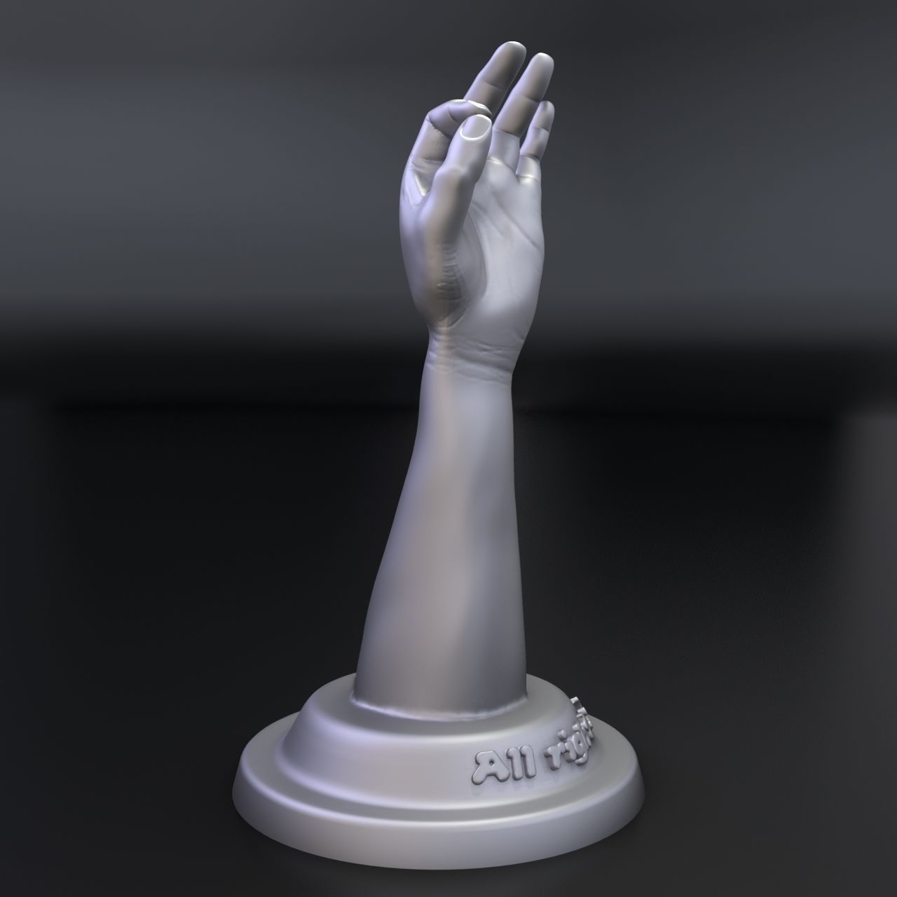 hand with OK gesture 3D print model_4