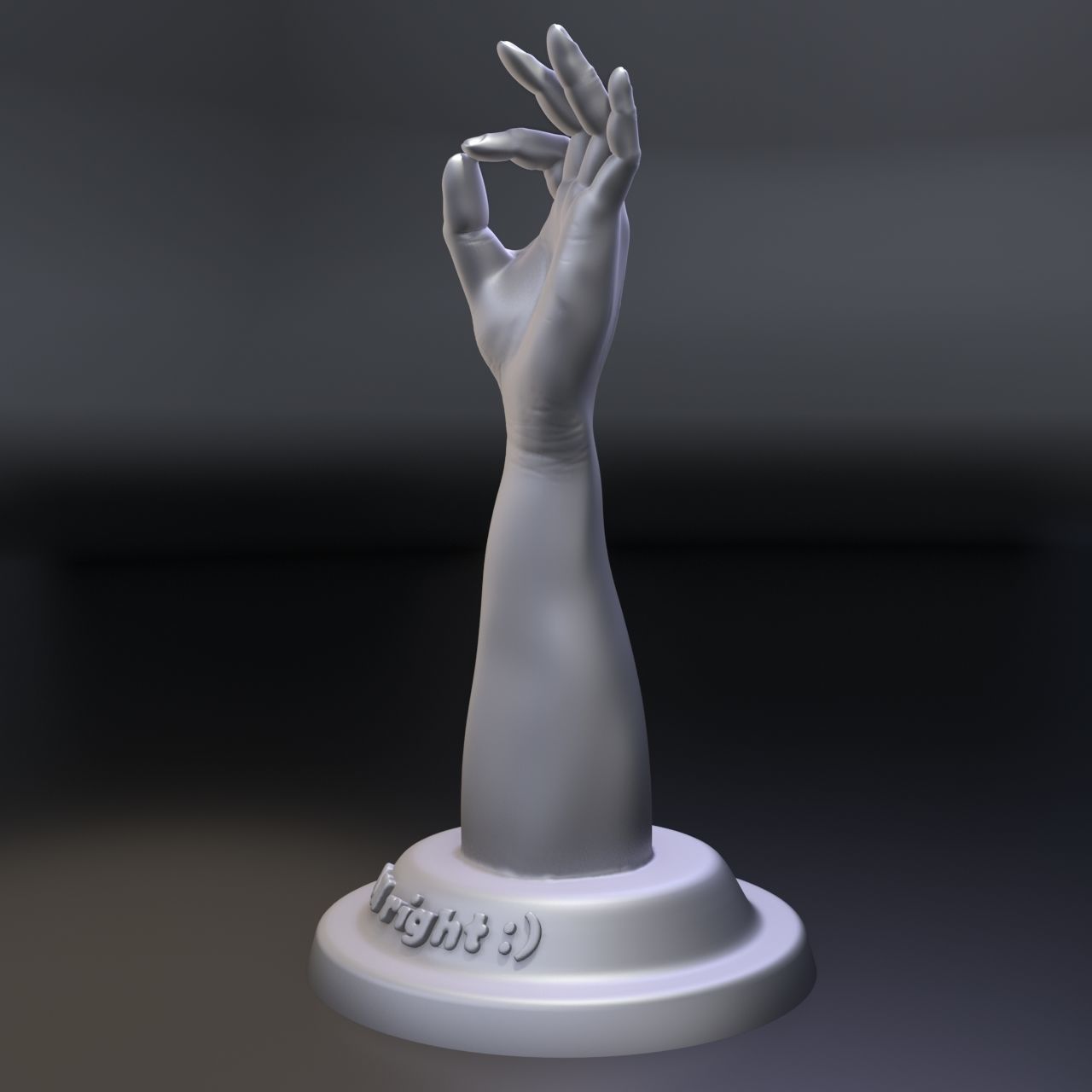 hand with OK gesture 3D print model_1
