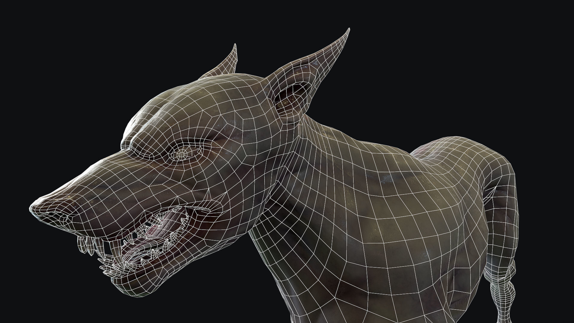 Mutant Dog Low-poly 3D model_11