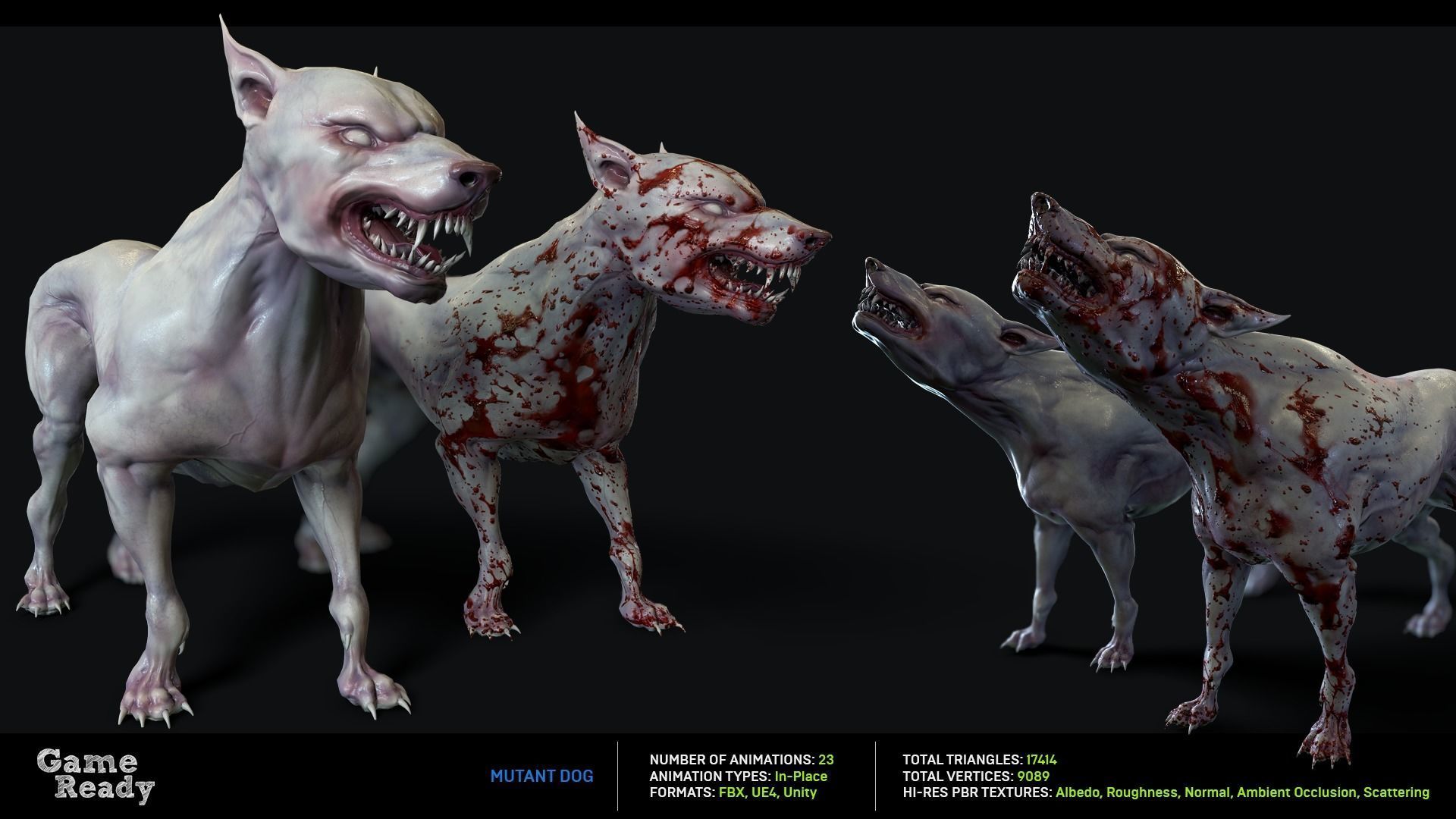 Mutant Dog Low-poly 3D model_2