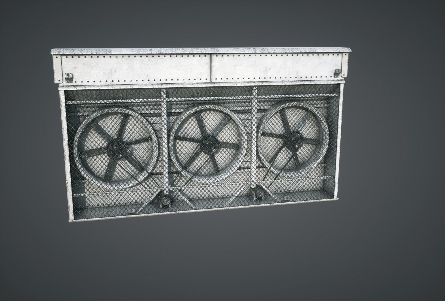 Vents Triple Fan Low-poly 3D model_2