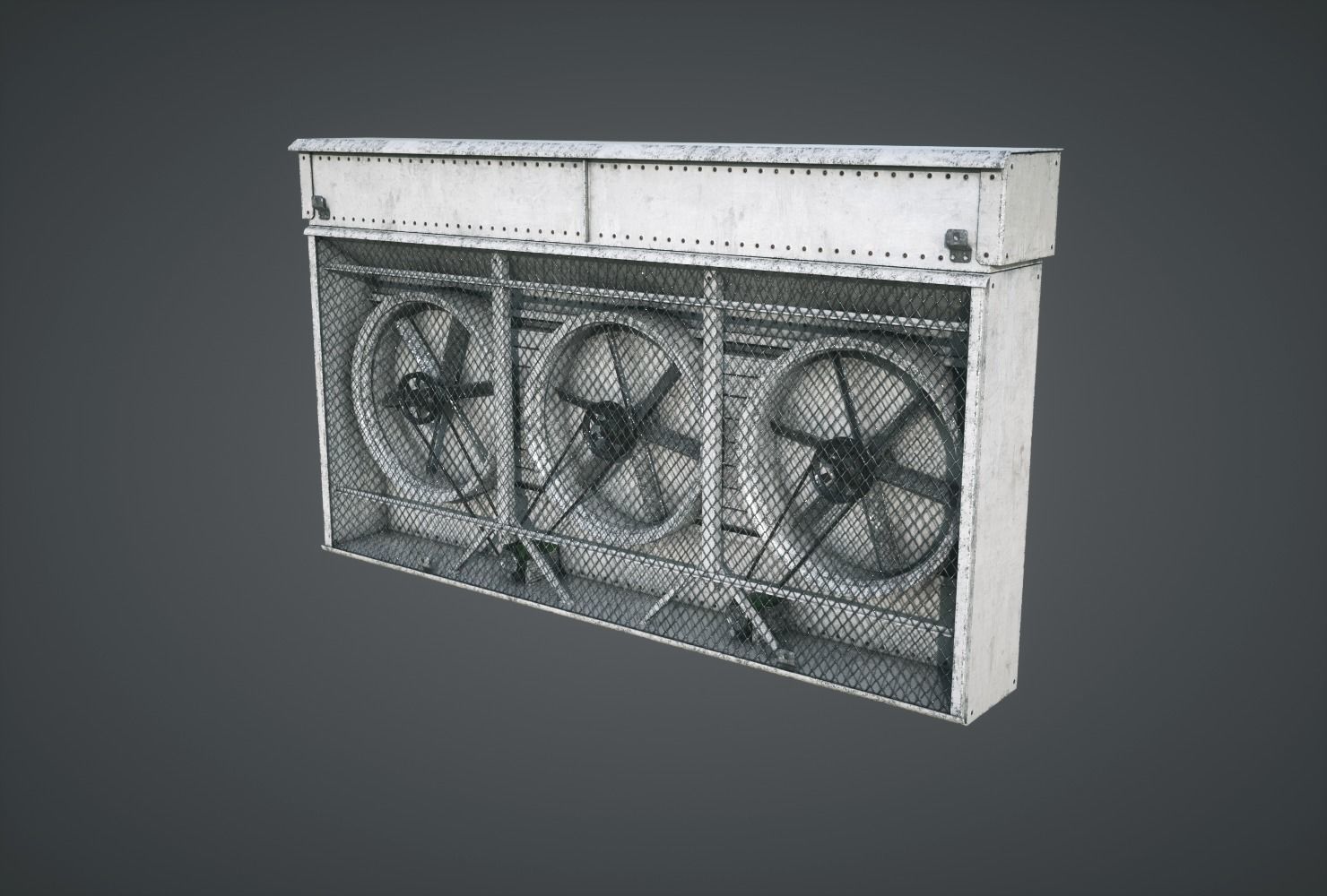 Vents Triple Fan Low-poly 3D model_1