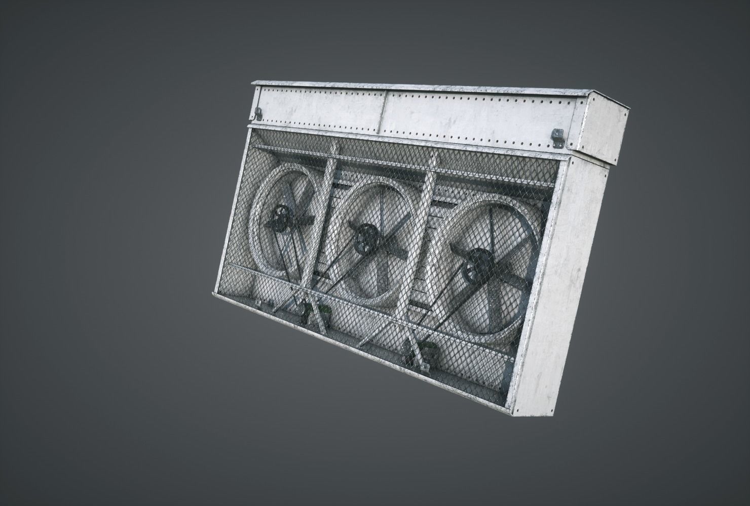 Vents Triple Fan Low-poly 3D model_3