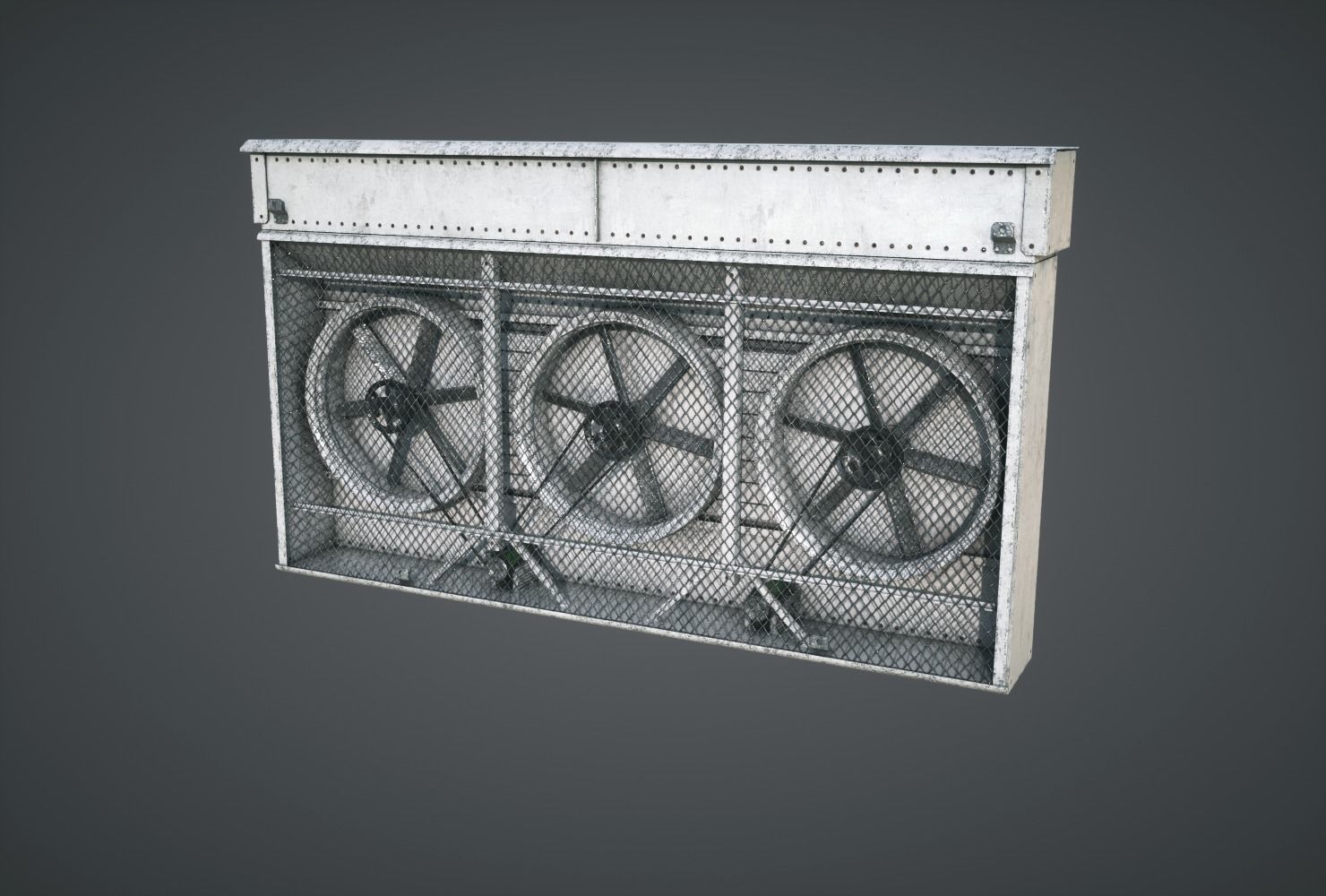 Vents Triple Fan Low-poly 3D model_4