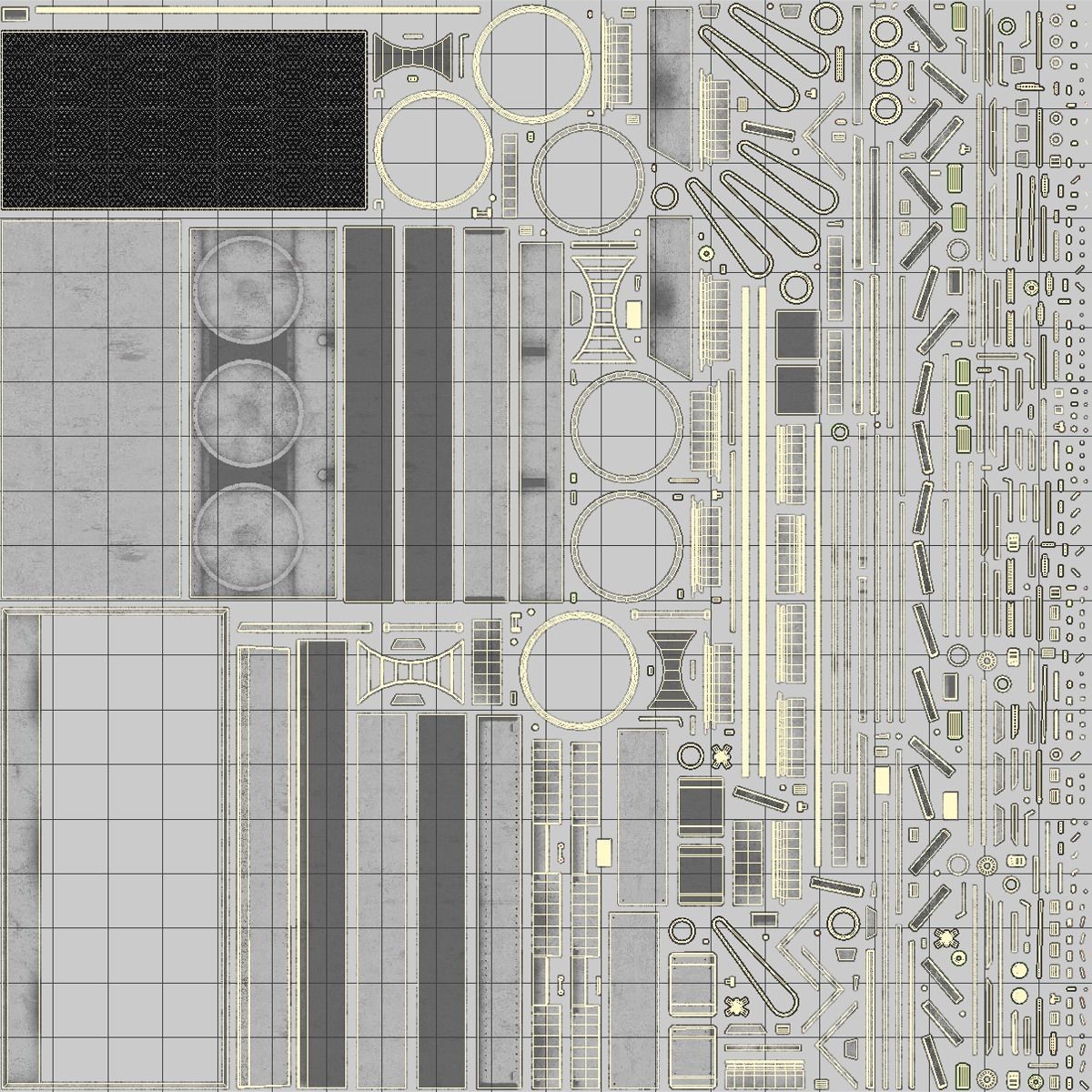 Vents Triple Fan Low-poly 3D model_5