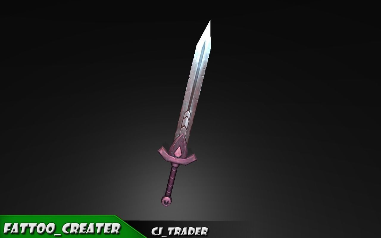 Fantasy Sword Low-Poly 3D Model Low-poly 3D model_3