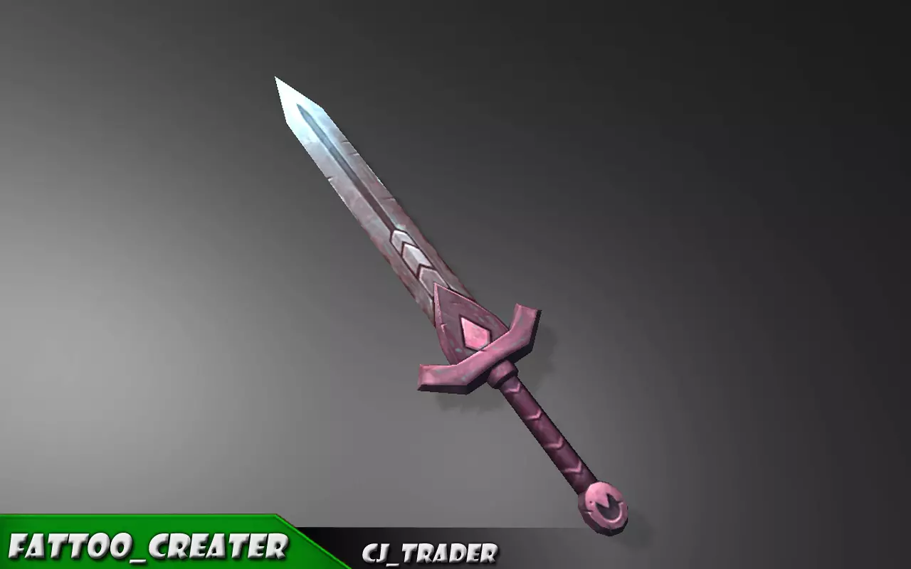 Fantasy Sword Low-Poly 3D Model Low-poly 3D model_0