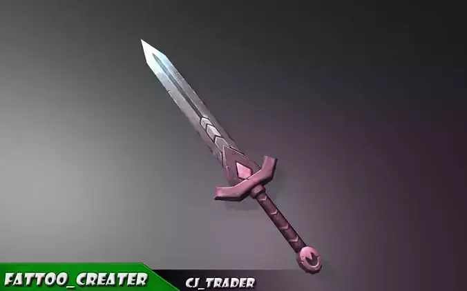 Fantasy Sword Low-Poly 3D Model Low-poly 3D model