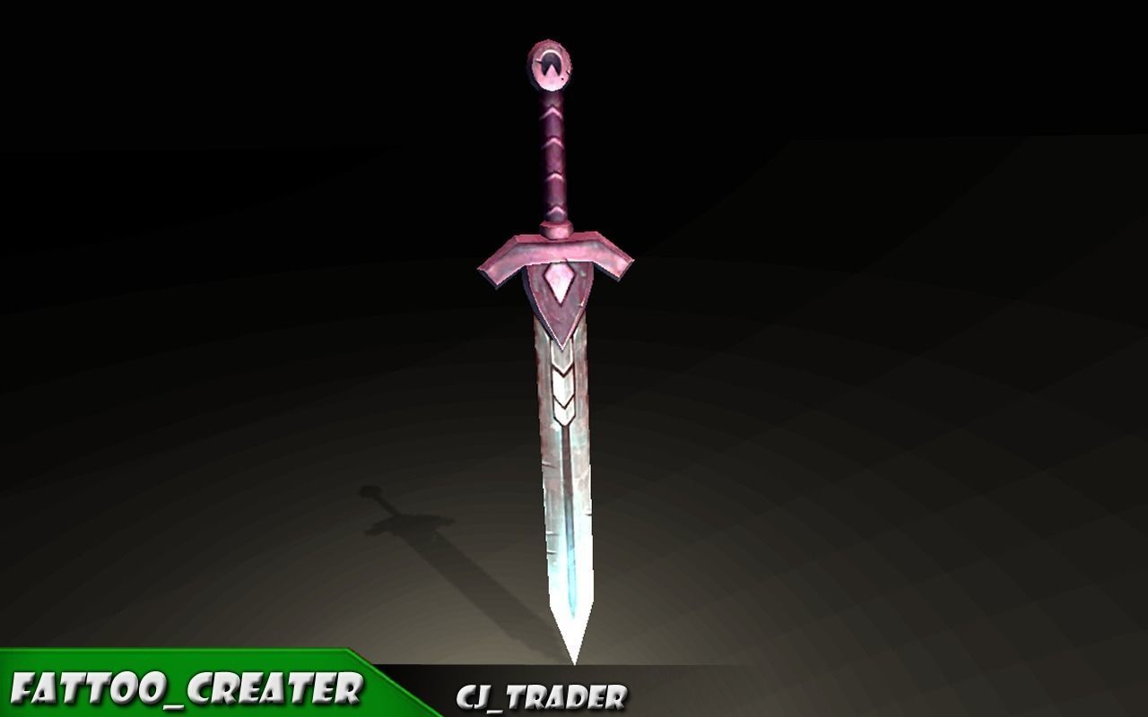 Fantasy Sword Low-Poly 3D Model Low-poly 3D model_4