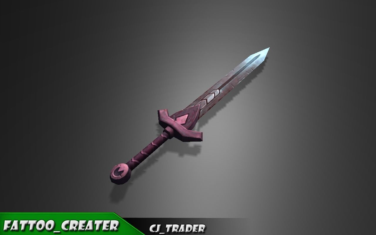 Fantasy Sword Low-Poly 3D Model Low-poly 3D model_1