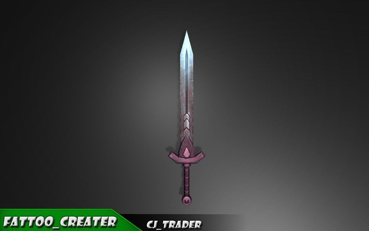 Fantasy Sword Low-Poly 3D Model Low-poly 3D model_2