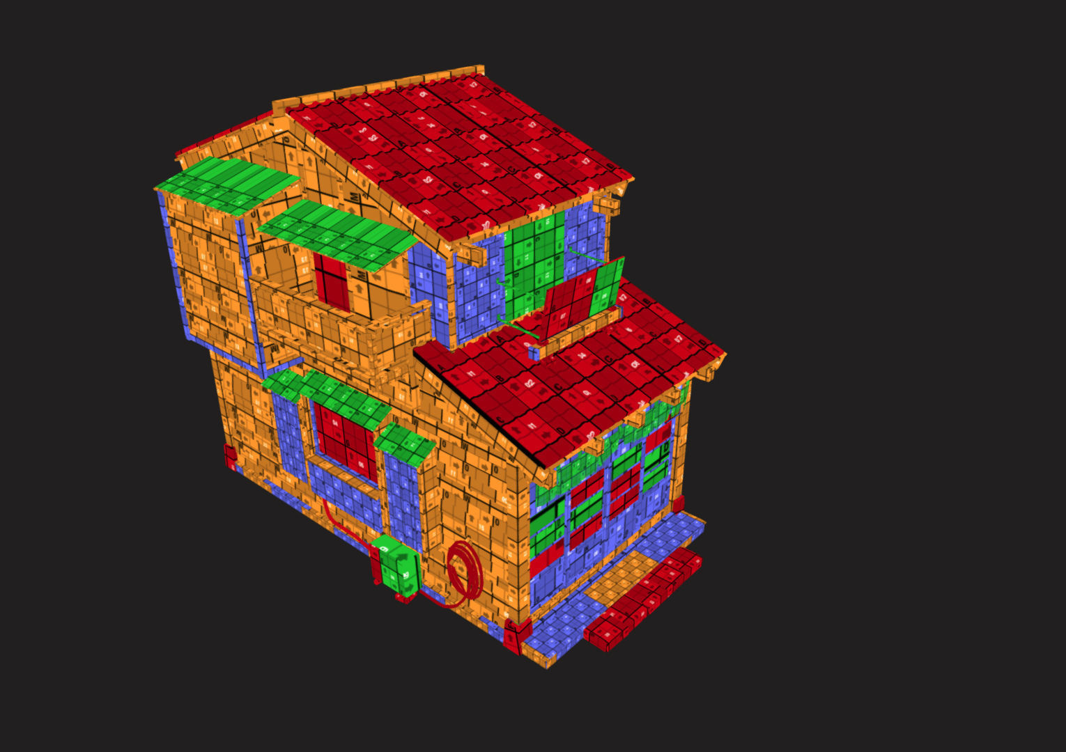 Japan Style House Tsukishima Low-poly 3D model_15