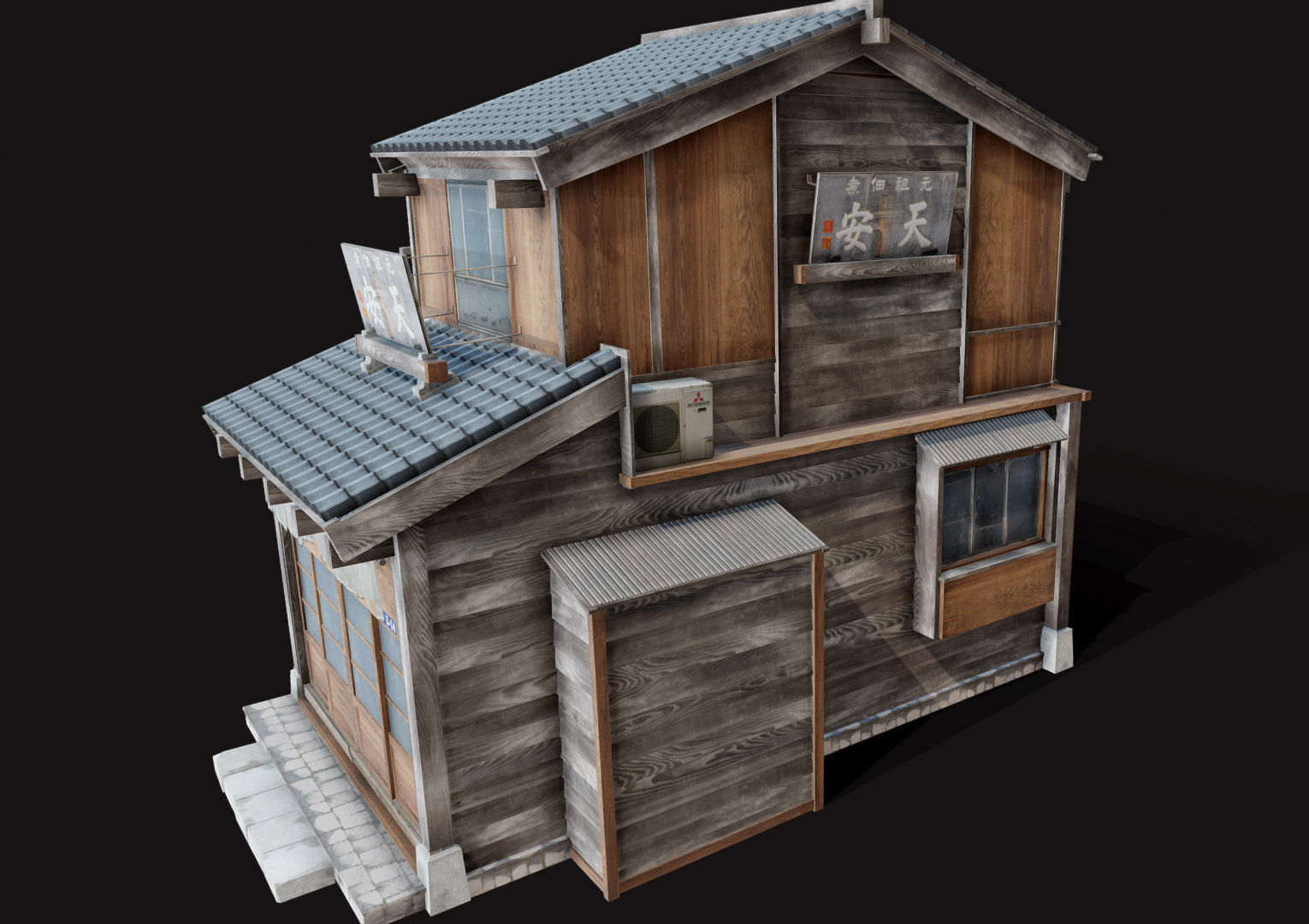 Japan Style House Tsukishima Low-poly 3D model_8