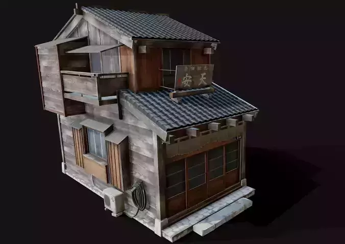 Japan Style House Tsukishima Low-poly 3D model