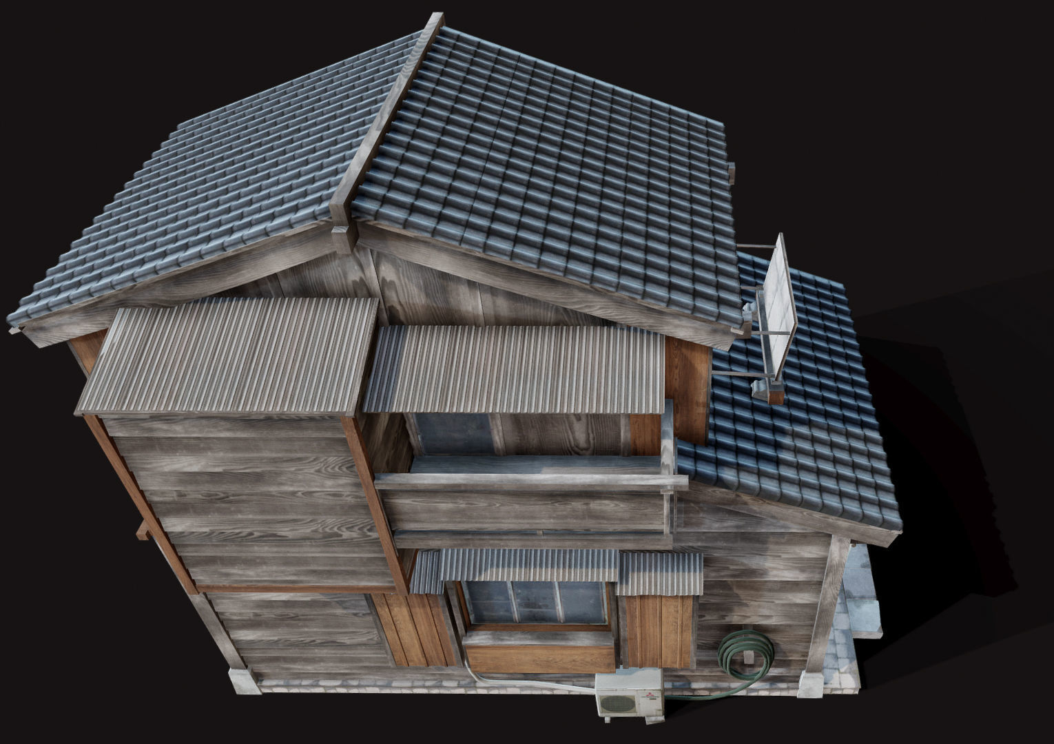 Japan Style House Tsukishima Low-poly 3D model_13
