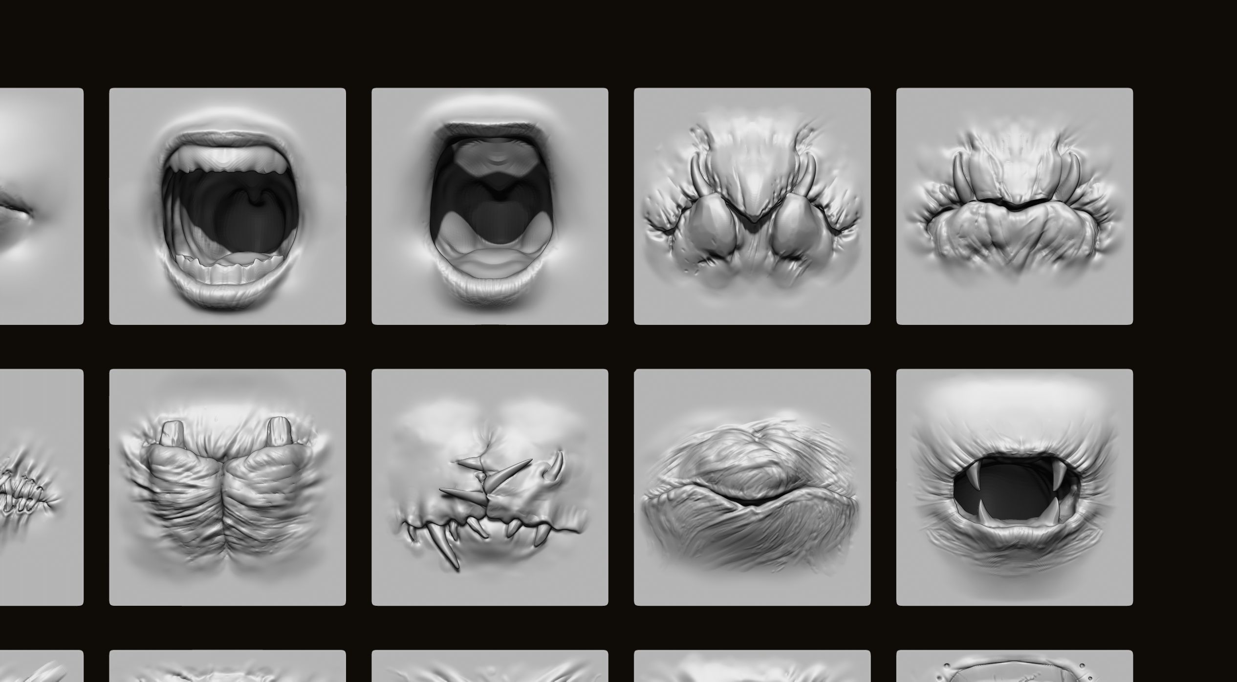 MOUTHS - 40 ZBrush VDMs and 5 bonus variations 3D model_18