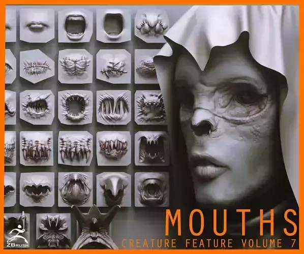 MOUTHS - 40 ZBrush VDMs and 5 bonus variations 3D model