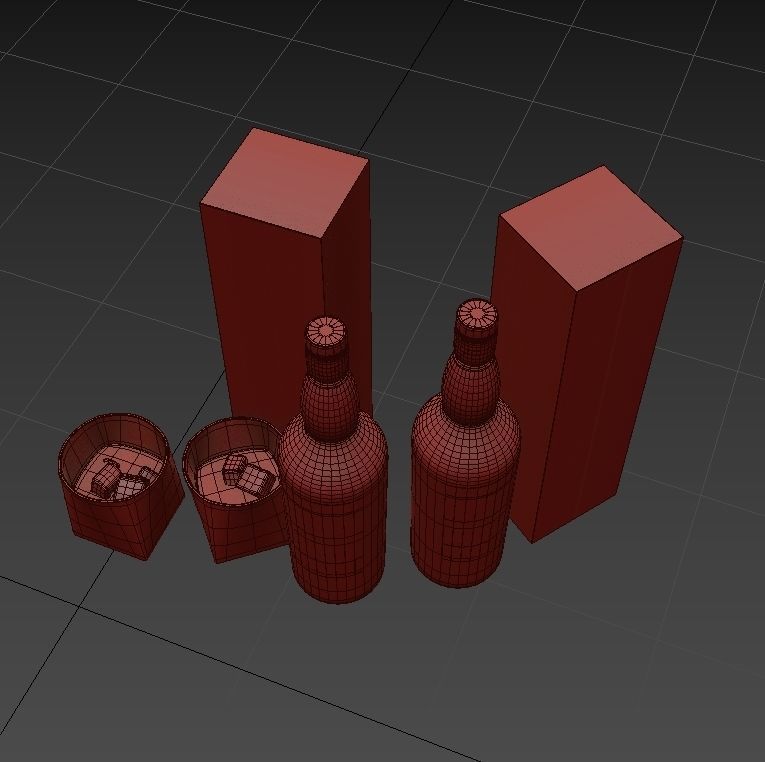 Talisker Whiskey  and Glass 3D model_20