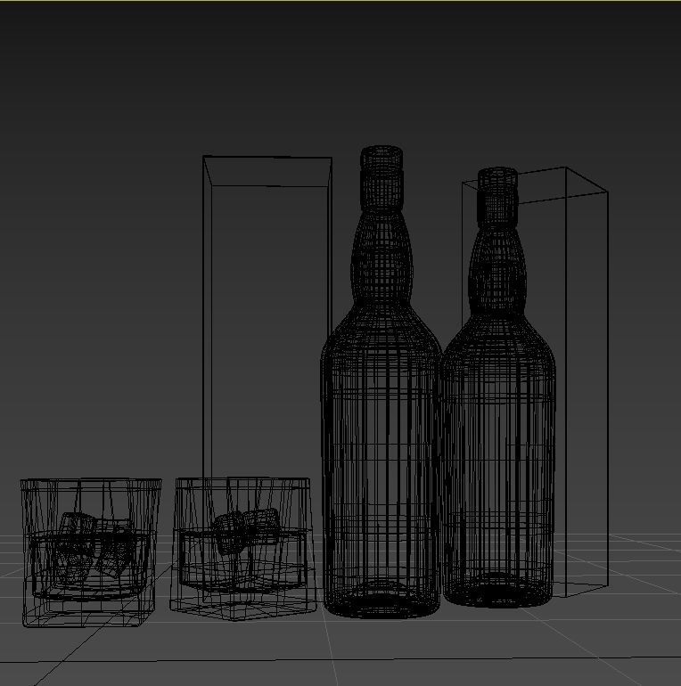 Talisker Whiskey  and Glass 3D model_11