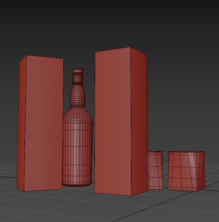 Talisker Whiskey  and Glass 3D model_17