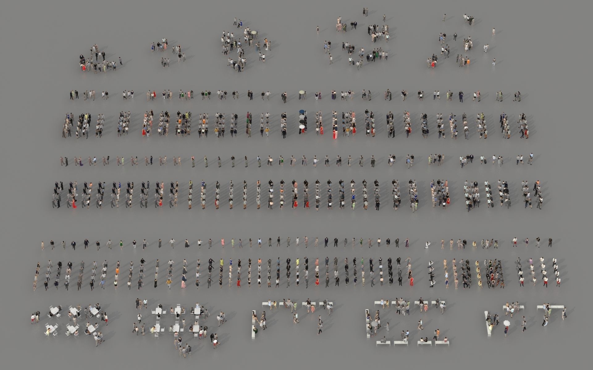 3D PEOPLE CROWDS - TOTAL PACK - ULTIMATE SPEED SOLUTION Low-poly 3D model_33