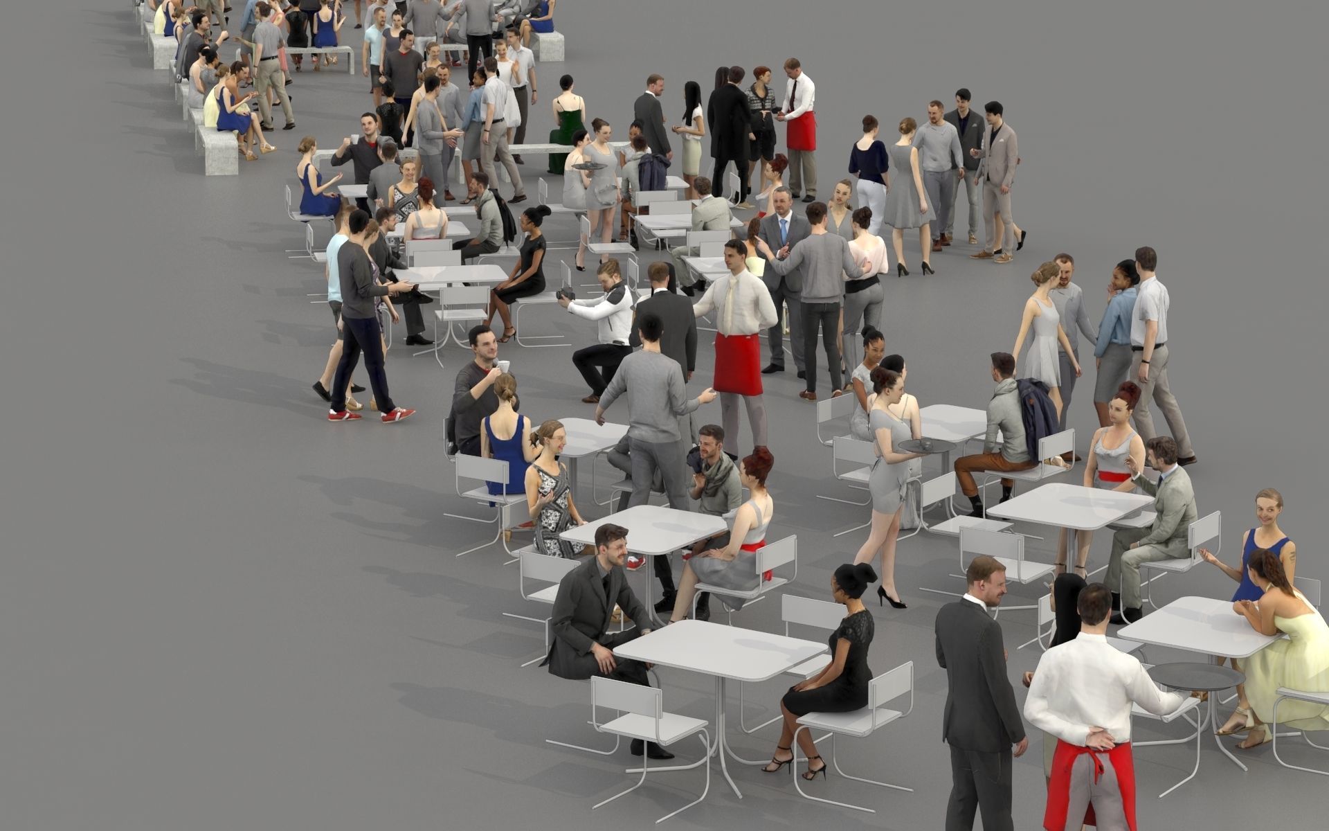 3D PEOPLE CROWDS - TOTAL PACK - ULTIMATE SPEED SOLUTION Low-poly 3D model_10