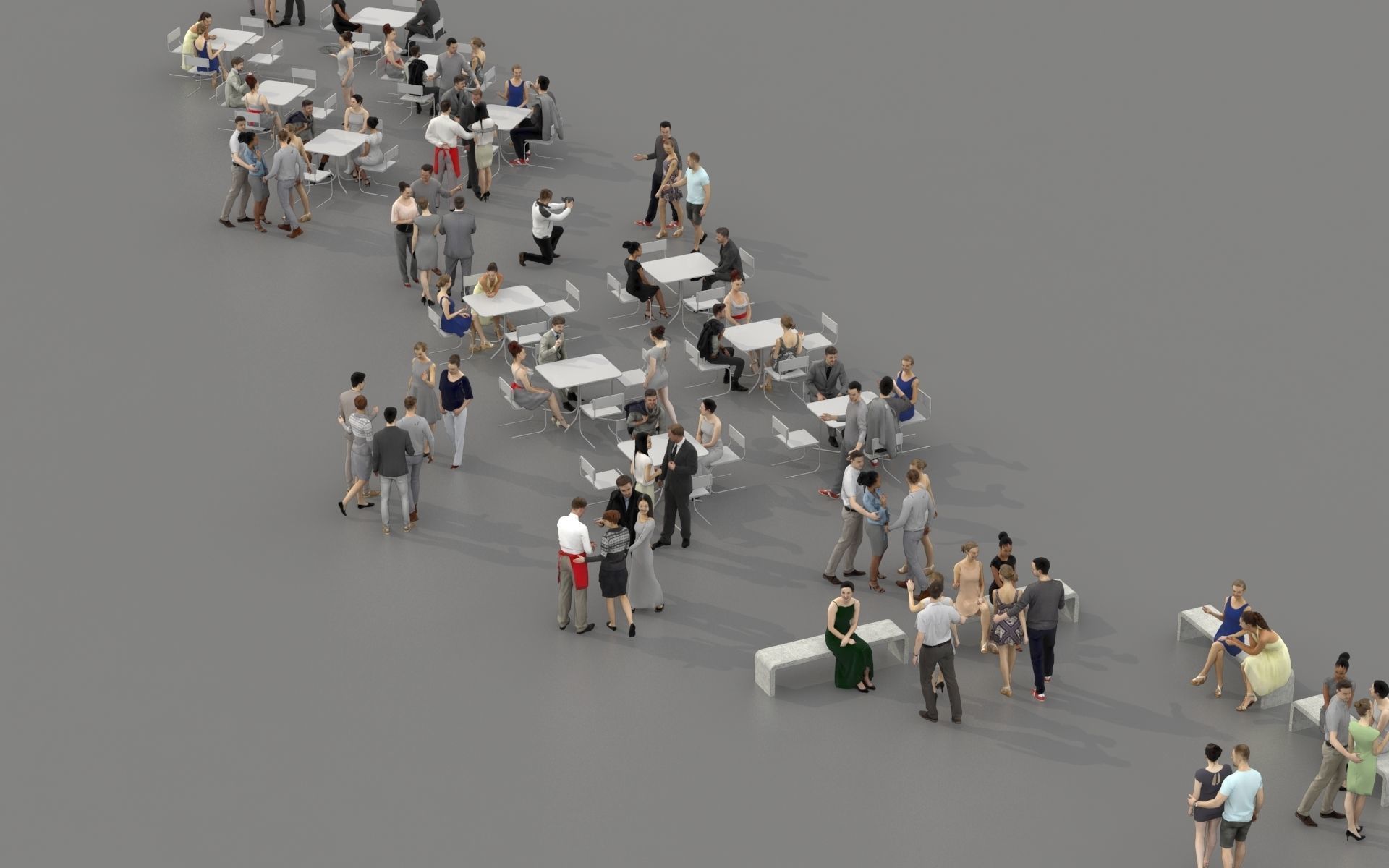 3D PEOPLE CROWDS - TOTAL PACK - ULTIMATE SPEED SOLUTION Low-poly 3D model_7