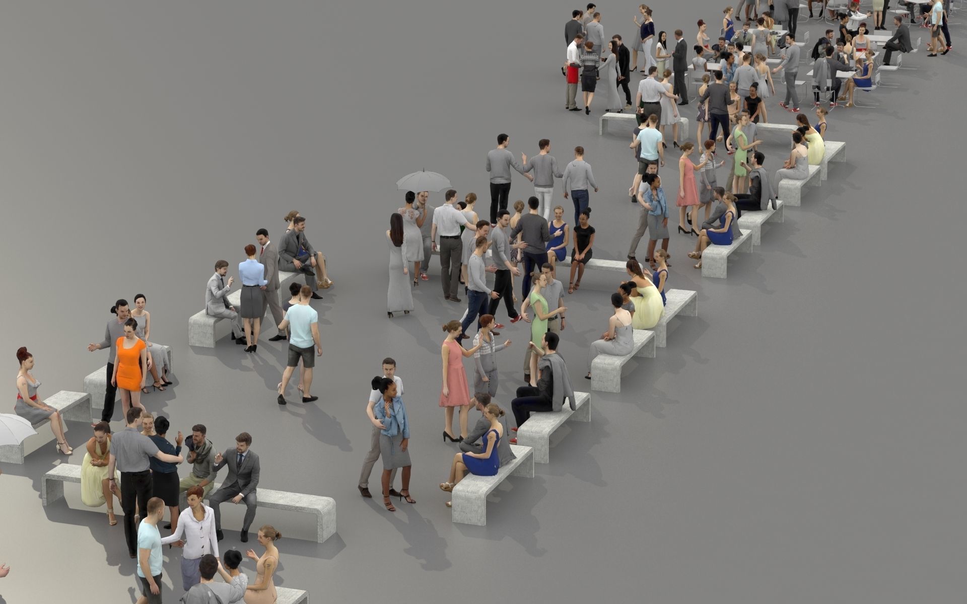 3D PEOPLE CROWDS - TOTAL PACK - ULTIMATE SPEED SOLUTION Low-poly 3D model_8