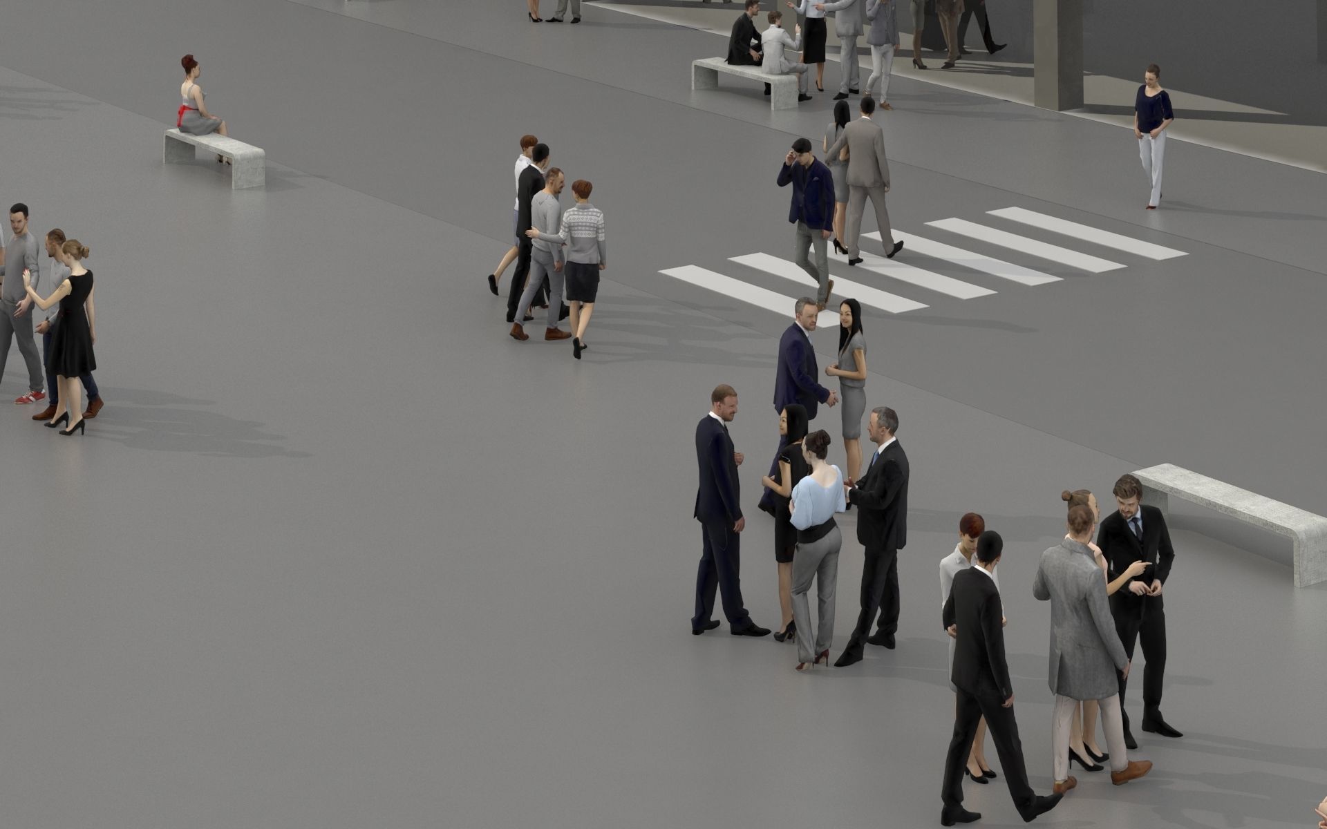 3D PEOPLE CROWDS - TOTAL PACK - ULTIMATE SPEED SOLUTION Low-poly 3D model_23