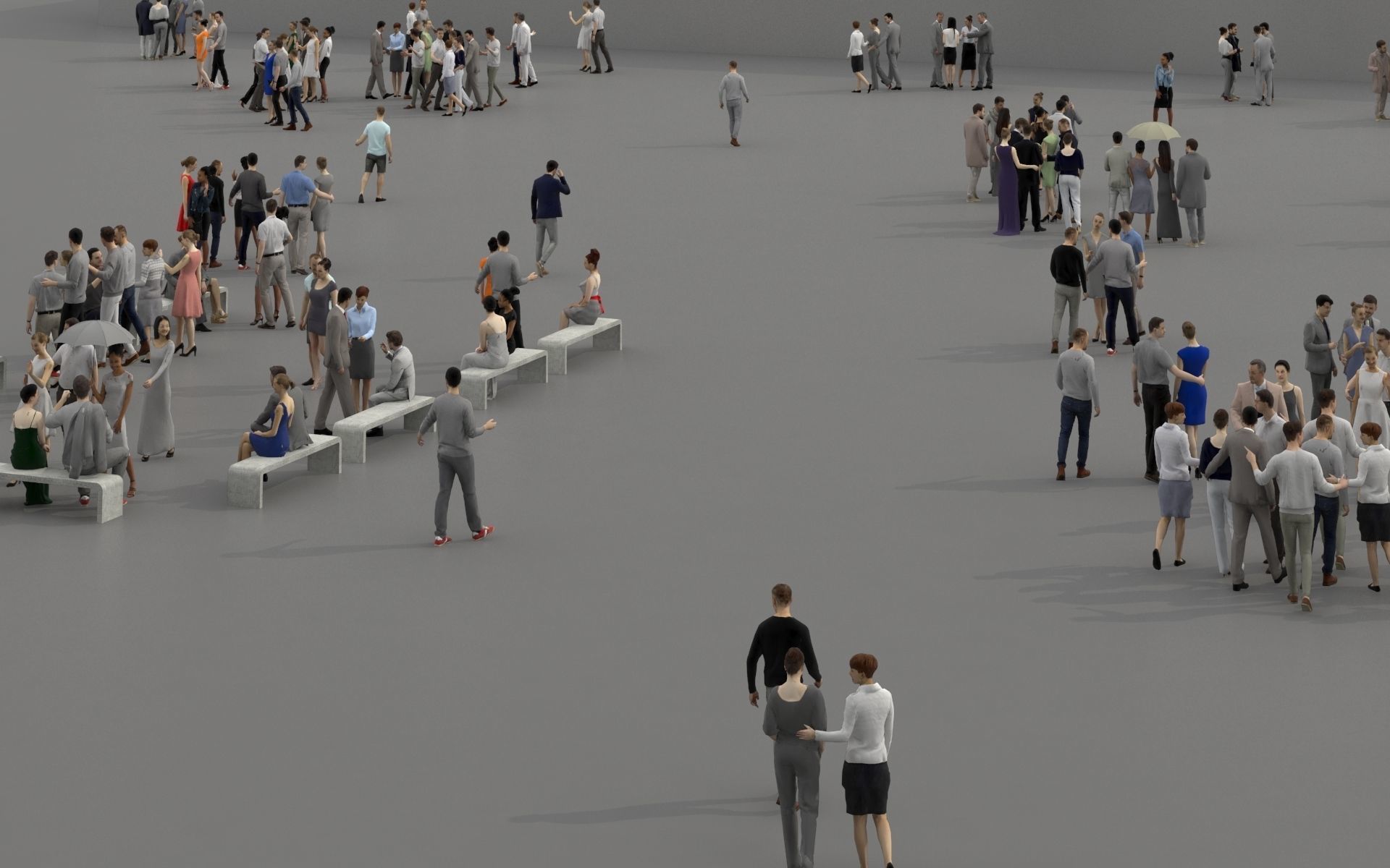3D PEOPLE CROWDS - TOTAL PACK - ULTIMATE SPEED SOLUTION Low-poly 3D model_20