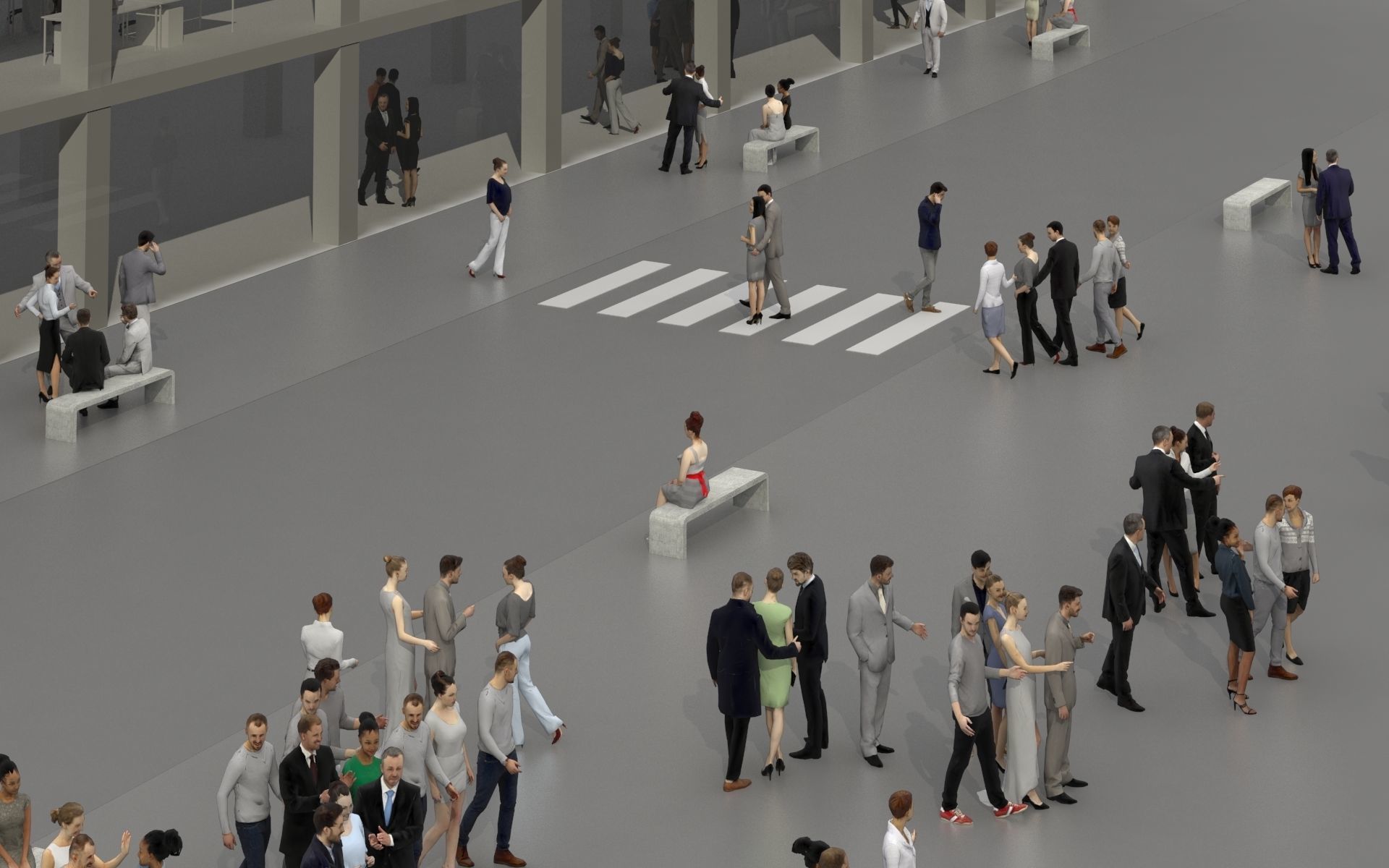 3D PEOPLE CROWDS - TOTAL PACK - ULTIMATE SPEED SOLUTION Low-poly 3D model_27