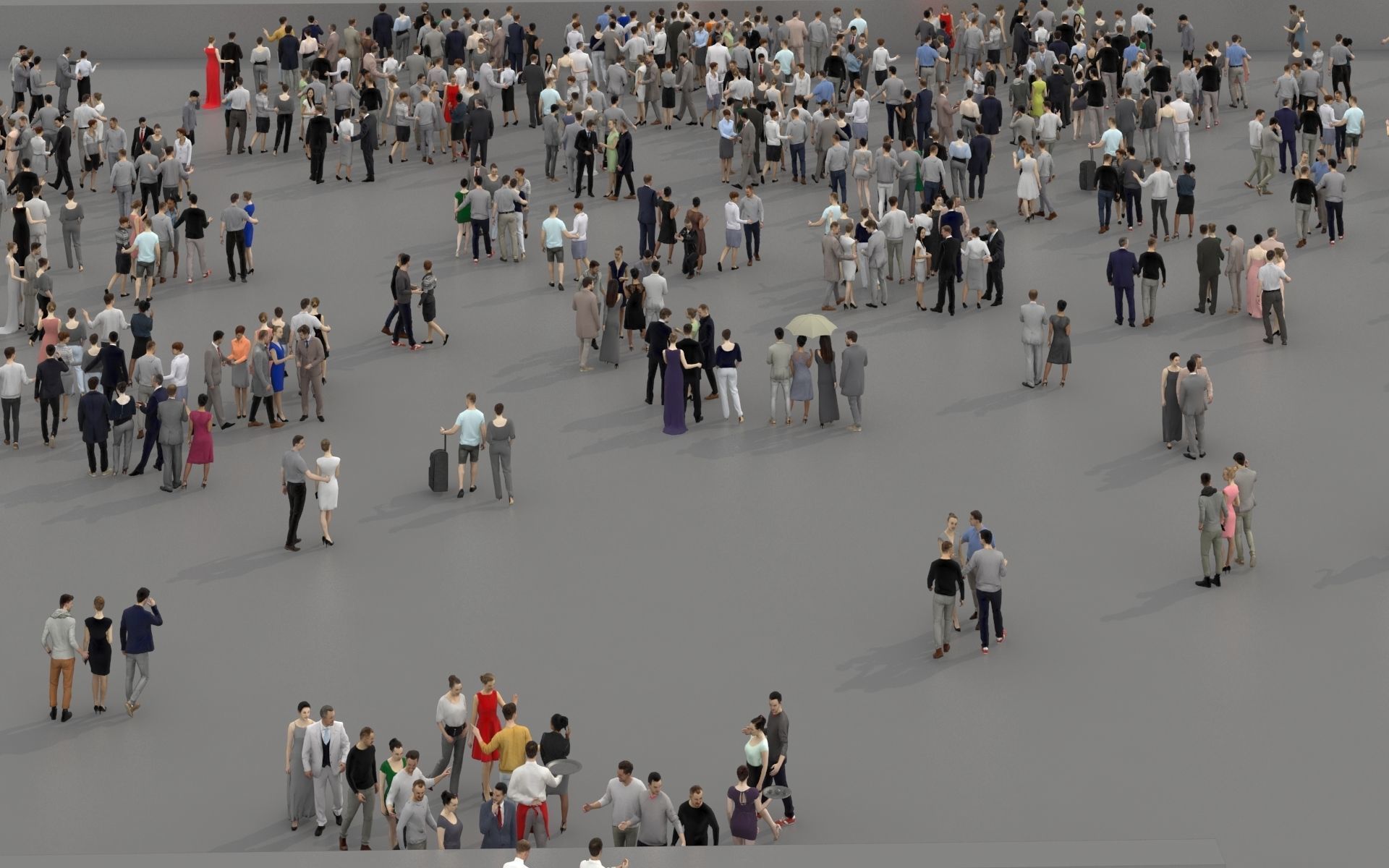 3D PEOPLE CROWDS - TOTAL PACK - ULTIMATE SPEED SOLUTION Low-poly 3D model_15