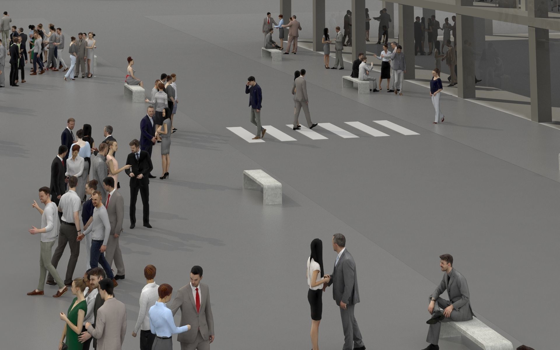 3D PEOPLE CROWDS - TOTAL PACK - ULTIMATE SPEED SOLUTION Low-poly 3D model_24