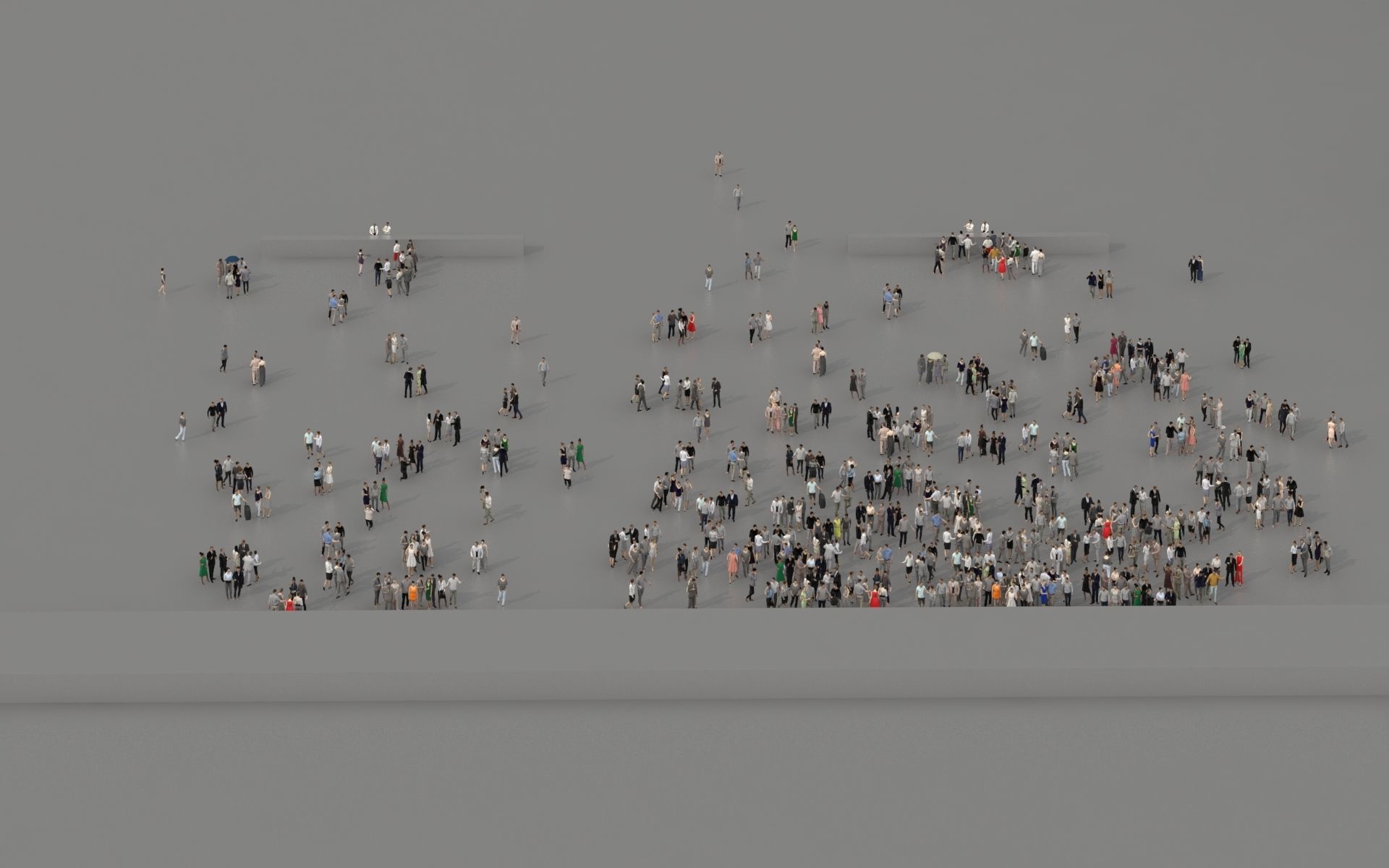 3D PEOPLE CROWDS - TOTAL PACK - ULTIMATE SPEED SOLUTION Low-poly 3D model_16