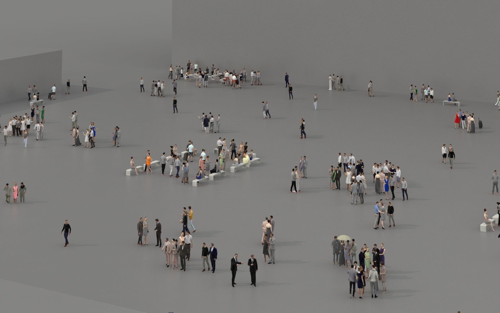 3D PEOPLE CROWDS - TOTAL PACK - ULTIMATE SPEED SOLUTION Low-poly 3D model_17