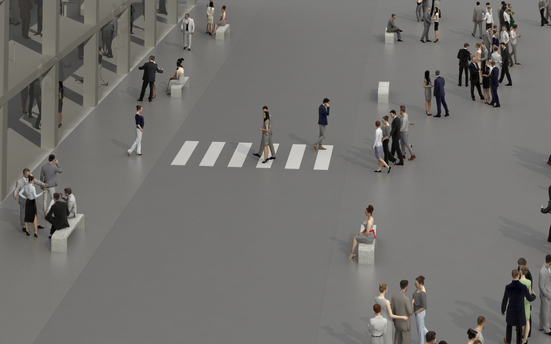 3D PEOPLE CROWDS - TOTAL PACK - ULTIMATE SPEED SOLUTION Low-poly 3D model_26