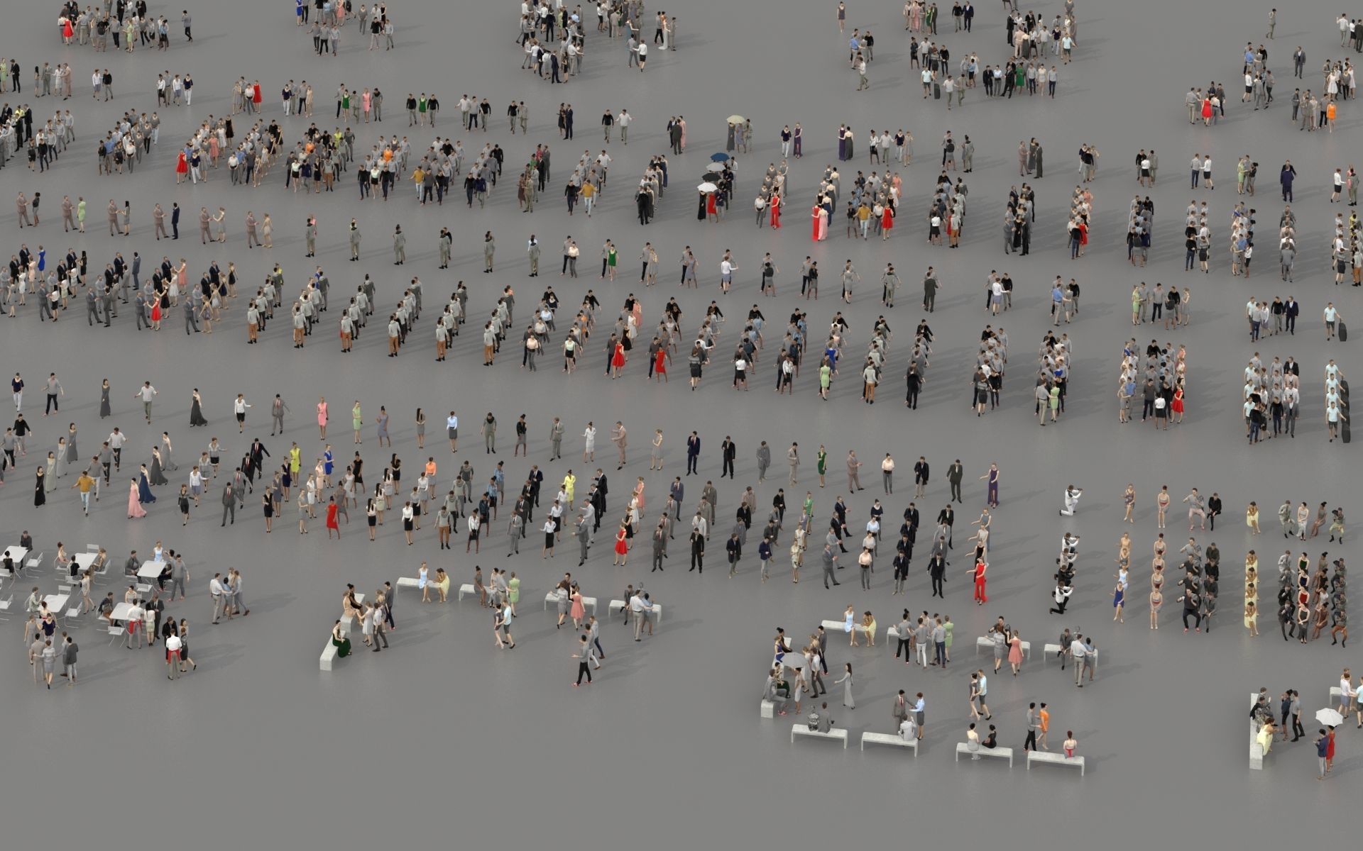 3D PEOPLE CROWDS - TOTAL PACK - ULTIMATE SPEED SOLUTION Low-poly 3D model_34