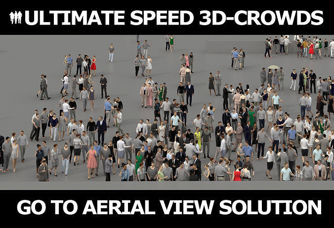 3D PEOPLE CROWDS - TOTAL PACK - ULTIMATE SPEED SOLUTION Low-poly 3D model