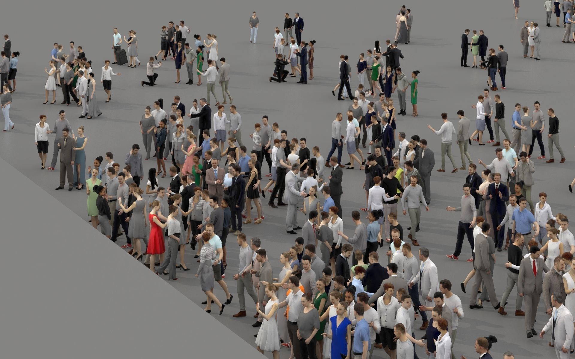 3D PEOPLE CROWDS - TOTAL PACK - ULTIMATE SPEED SOLUTION Low-poly 3D model_12