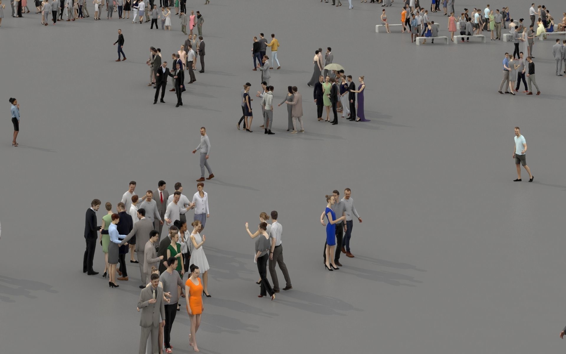 3D PEOPLE CROWDS - TOTAL PACK - ULTIMATE SPEED SOLUTION Low-poly 3D model_18