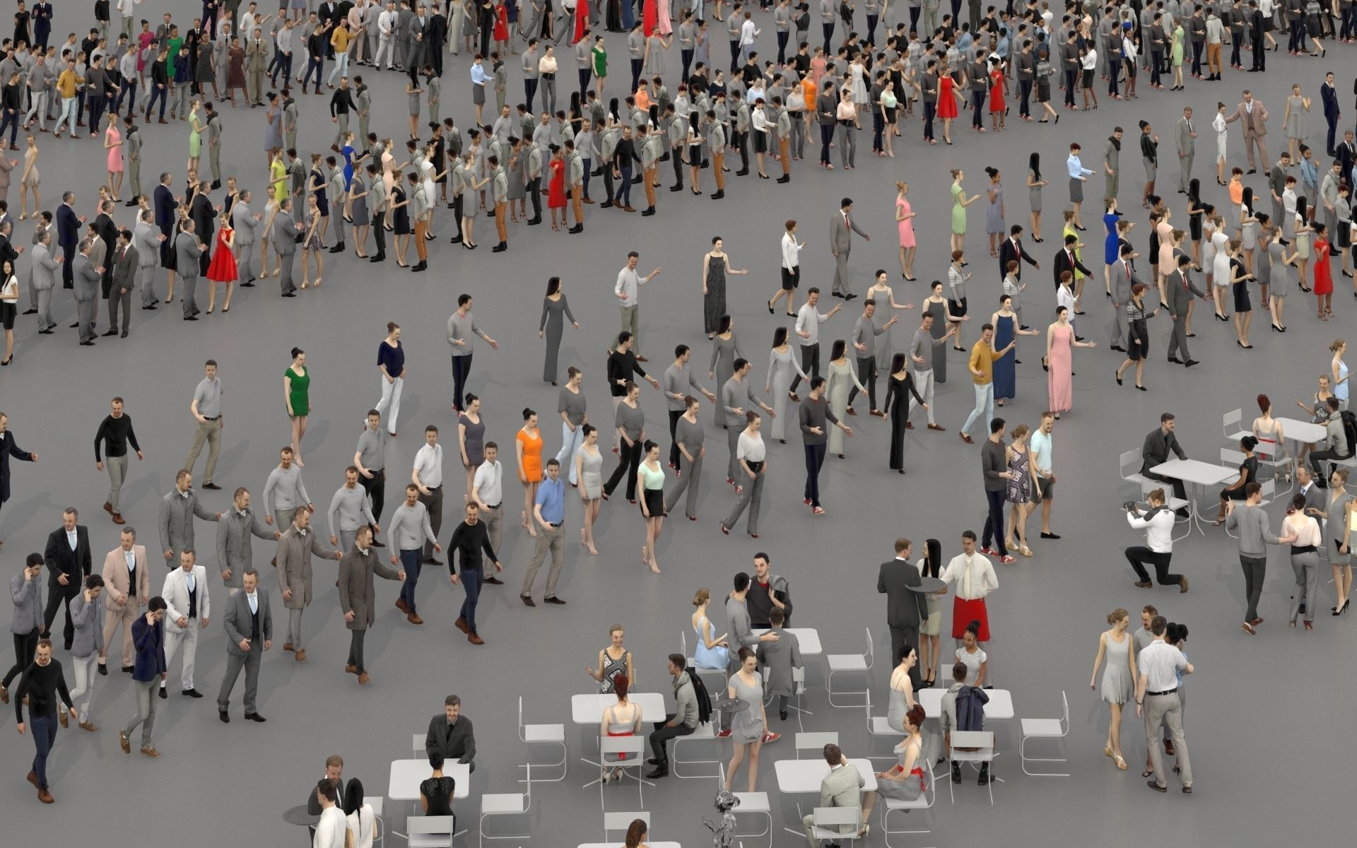 3D PEOPLE CROWDS - TOTAL PACK - ULTIMATE SPEED SOLUTION Low-poly 3D model_29